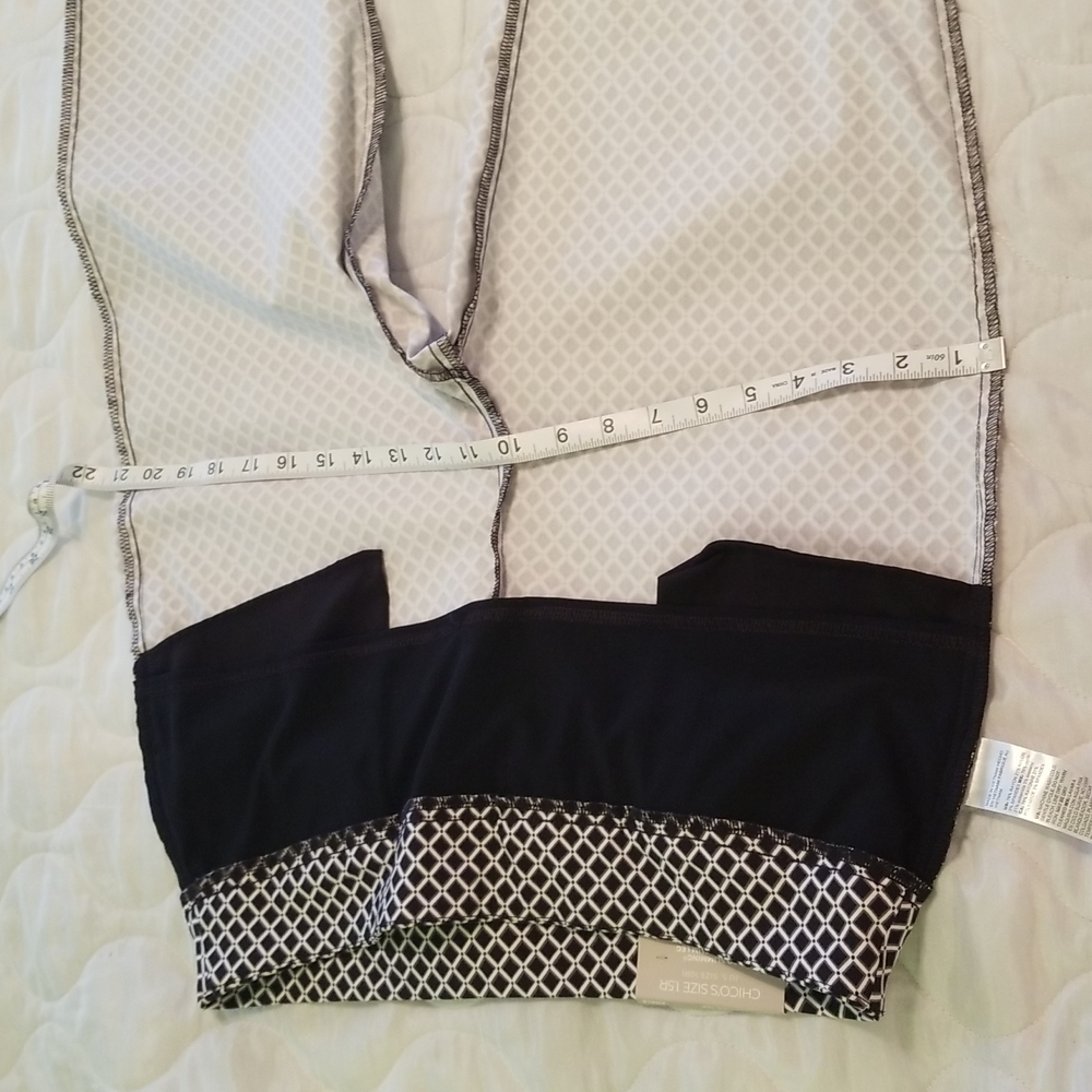 NWT Chico's comfortable, slimming Ankle Pants black & white US 10R, Chico's 1.5R - Picture 16 of 17